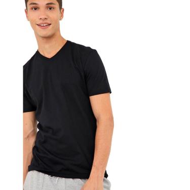 Imagem de Camisetas Calvin Klein Underwear Masculinas V-Neck Pretas Pack 2UN-Masculino