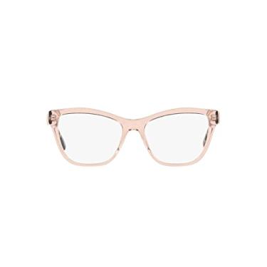 Imagem de Emporio Armani Óculos de sol feminino Ea3193 Cat Eye, Lente rosa transparente/demonstração brilhante, 54 mm