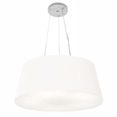 Imagem de Lustre Pendente Cone Cúpula Tecido 25/60x50 cm, Vivare Iluminação, Pendente4062 BR, Branco, Grande