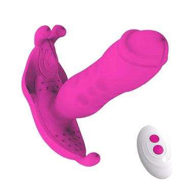 Imagem de Vibrador Feminino Com Controle Remoto Sem Fio Dildo Empurrante Telescópico 10 Velocidades Sexuais (Rosa)