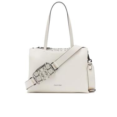 Imagem de Calvin Klein Bolsa organizacional 2 em 1 cromada, Querubim branco/preto, One Size