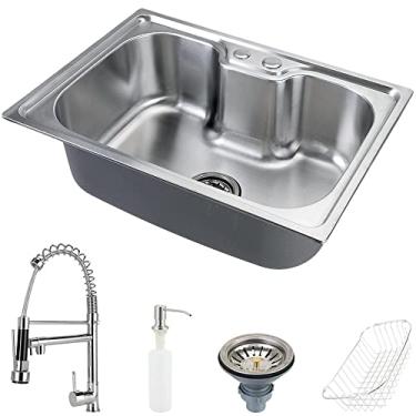 Imagem de Cuba para Cozinha Gourmet Pia Aço Inox com Acessórios Nawa e Munim, Prata, 50 cm, Pingoo.Casa
