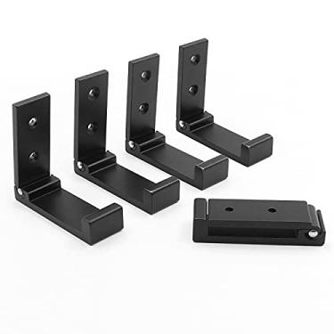 Imagem de WaaWee Gancho dobrável de 5 peças, ganchos dobráveis para pendurar na parede, gancho dobrável de liga de alumínio, gancho de toalha único de liga de alumínio dobrável para banheiro, quarto e provador