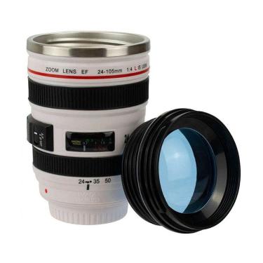 Imagem de Caneca Térmica Branca Com Tampa Lente Cannon 24-105mm: FS