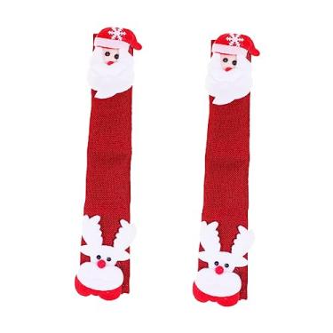 Imagem de Hemobllo 2 Peças Protetor De Alça De Geladeira De Natal Decoração De Papai Noel Ornamento Boneca De Papai Noel Decoração De Casa De Natal Decoração De Cozinha De Natal Decoração Para Casa