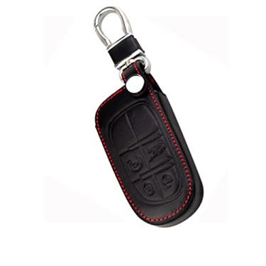 Imagem de NATEFEMIN 1 peça capa de couro preto para chave de carro FOB para Jeep Accessory