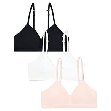 Imagem de Fruit of the Loom Sutiã de treinamento macio e suave para meninas, nude claro/branco/preto, Tom nude/branco/preto, XP