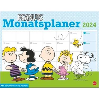 Imagem de Peanuts Monatsplaner 2024. Praktischer Wandplaner mit den bekannten Peanuts-Comics. Kultiger Wandkalender zum Eintragen. Terminkalender mit lustigen Bildergeschichten.
