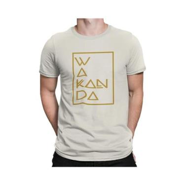 Imagem de Camiseta Camisa Wakanda Dourado Masculina Off White - Liga Fashion