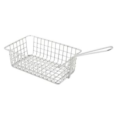 Imagem de Generic Cesta de fritadeira de arame, cesta de aço inoxidável, filtro de cesta de batatas fritas para churrasco, restaurante, batatas, asa de frango, 16cmx10cmx5.5cm