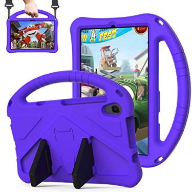 Imagem de QYiiD Capa infantil para Lenovo Tab P11 Pro Gen 2 / Tab P11 Pro (2ª geração) 11,2 polegadas (TB132FU TB138FC), leve e à prova de choque com alça conversível e alça de ombro, roxo
