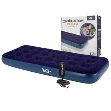 Imagem de VG PLUS, Colchão Solteiro Inflável + Bomba De Ar Manual VG Plus
