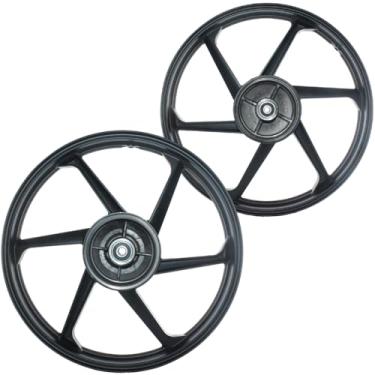Imagem de Par de rodas de alumínio liga leve freio a tambor CG125 Fan 2009 a 2018 com rolamentos