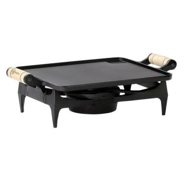 Imagem de Chapa lisa rechaud a alcool ferro fundido 1 chama 28x24cm