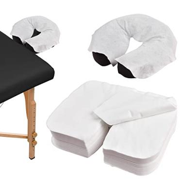 Imagem de Capas de berço descartáveis Kalolary 300 peças capa para apoio de rosto plano ultra macia antiaderente, capa para encosto de cabeça branca para mesas de massagem, cadeiras e cama de spa
