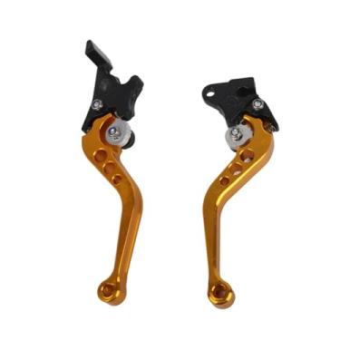Imagem de Alavanca de freio de embreagem, par de 22 mm 22 mm 7/8" CNC alumínio motocicleta embreagem tambor alavanca de freio para GY6 CG125 alavanca de freio de embreagem (ouro)