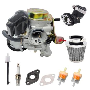 Imagem de Carburador 50CC 4 tempos GY6 alto desempenho 139QMB carburador compatível com scooter 49cc 50cc ciclomotor PD18J motor de carburador Taotao 80cc PD18J scooter