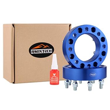 Imagem de RSOXTECH 2 espaçadores de roda forjados 8 x 170, 3 polegadas (76 mm) de espessura, cubo de 125 mm, pinos M14X1,5, compatível com Ford 8 Lug para 2003-2022 F-2-5-0, 2003-2022 F-350, 2003-2005