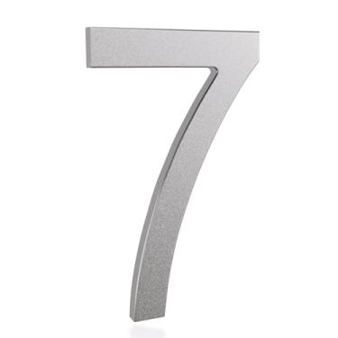 Imagem de TripDock Números de casa de upgrade premium - Número de endereço residencial flutuante de 15 cm de altura - Números de caixa de correio de alumínio antidesbotamento/acabamento prateado elegante/número