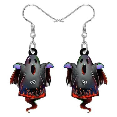 Imagem de DALANE Brincos de fantasma de acrílico para o Dia das Bruxas, pingentes, joias, presentes inovadores para mulheres e meninas, Medium, Acrílico, Sem pedra preciosa