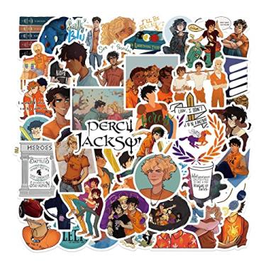 Imagem de 50Pcs Percy Jackson Stickers Pack,Theme of Movie Stickers Anime Cartoon Waterproof Vinyl Stickers for Water Bottle Car Bumper Luggage,Cute Graffiti Decals for Teens Girls Boys Adults (Percy)