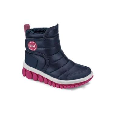 Imagem de Bota Infantil Feminina Bibi Roller 2.0 Drop Repele Água Sem Cadarço (Azul Marinho e Pink, BR, Criança de 9 a 12 anos, Numérico, 27)