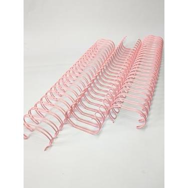 Imagem de Wire-o Para Encadernação 2x1 A4 1"1/8 para 250fls Agendas Planners Caderneta de Saúde Cadernos Livro do Bebe Com 5 Unidades 23 Anéis (Rosa Bebe)
