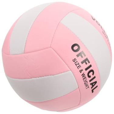 Imagem de Sosoport Bola de vôlei tamanho oficial 5 PU couro macio bolas de vôlei para ambientes externos internos quintal praia esportes treinamento bola para iniciantes e adultos rosa, 19,00 x 19,00 x 19,00