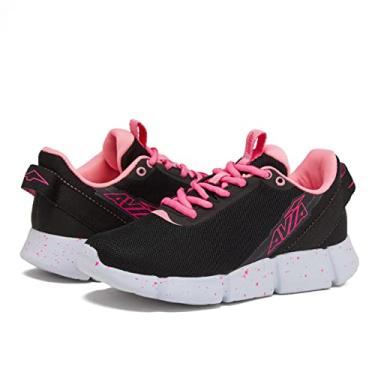 Imagem de Avia Blitz Girls' Sneakers - Lightweight Tennis, Athletic, Running Shoes for Girls - Black/Dark Pink, 4 Big Kid