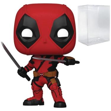 Imagem de POP Marvel: Deadpool & Wolverine Movie - Boneco de vinil Deadpool Funko (incluído com caixa protetora compatível), multicolorido, 9,5 cm