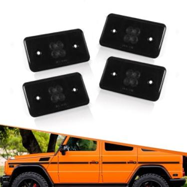 Imagem de ADIIL Kit de caixa de luz de marcador frontal e traseiro defumado 4 peças para Mercedes Benz G500 G550 02-15