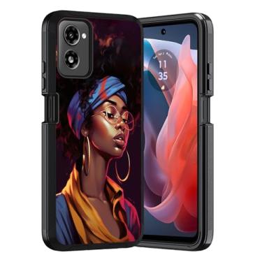 Imagem de ERWYTYIOI Capa protetora para Moto G Power 5G 2024, 3 camadas de grau militar, antiarranhões, à prova de choque, elegante capa protetora para Motorola Moto G Power 5G 2024, mulheres afro-americanas