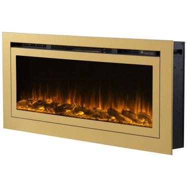 Imagem de Lareira Elétrica de Embutir A54x127L com Controle por APP e Chamas Multicoloridas, 110V 1500W, Touchstone 86275, Dourada