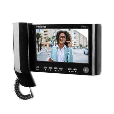 Imagem de Módulo Interno Videoporteiro Iv 7000 Hs In Preto Intelbras Monitore Até 4 Ambientes
