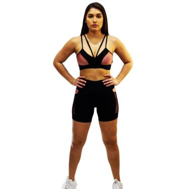 Imagem de Shorts Cirre com bolso colorida detalhe em tela arrastão DA modas-Feminino