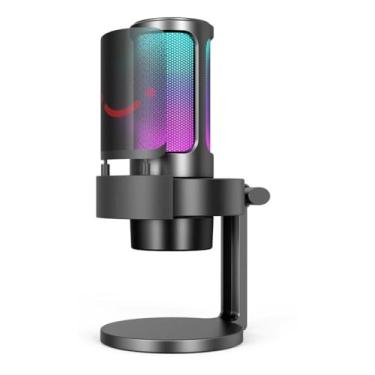 Imagem de Microfone Condensador Gamer Ampligame A8 - Cardioide com LED RGB