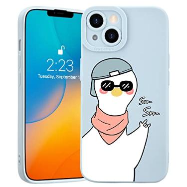 Imagem de JOYLAND Qiusuo Capa de telefone fofa de pato legal para iPhone 13 Pro, nova capa de proteção de câmera de cobertura completa, capa antiqueda de material macio de ajuste fino para meninas e meninos,