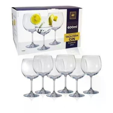 Imagem de Jogo 6 Taças Cristal Bohemia Titanium Gin 600ml Anna