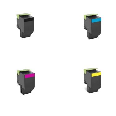 Imagem de Kit 4x Toner Compatível Lexmark 70C8HK0 CX310 CX410 B+C+Y+M