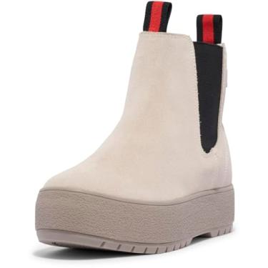Imagem de Keds Bota feminina The Platform Chelsea Lug, Camurça branca/preta, 35