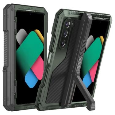 Imagem de Funnywin Capa de metal para Samsung Z Fold 6 Armadura de nível militar, capa robusta com suporte para caneta S, suporte de metal, protetor de tela, protetor de tela, testado contra quedas, à prova de