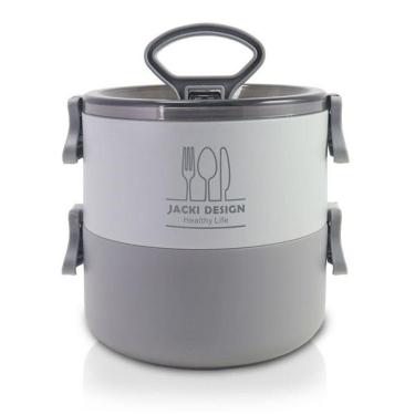 Imagem de Pote Marmita De 2 Andares 1600 Ml - Joy Cinza