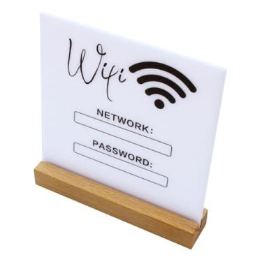 Imagem de Sinal de senha WiFi para decoração de quadro-negro de quarto de hóspedes para Airbnb, sala de estar, escritório 2024, mais novo, engraçado, criativo, fofo, placa de Internet (branco)