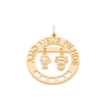 Imagem de Pingente  banhado ouro 3x 24k 18k e 22k feminino casal filhos menino e