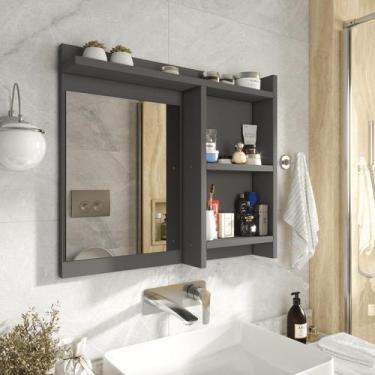 Imagem de Espelheira de Banheiro Armarinho Organizador com Prateleira Nicho Niok