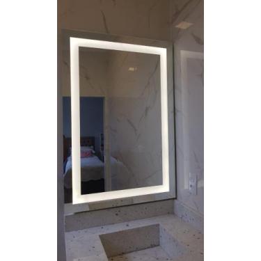 Imagem de Espelho Banheiro Camarim 80x80 iluminado Led - Top Vidros, Cor da Luz 