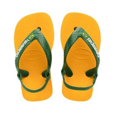 Imagem de Chinelo sandalia havaianas baby kids brasil logo original, Amarelo pop