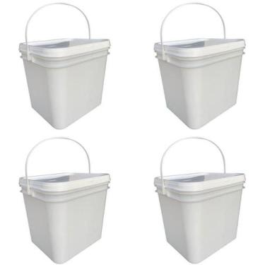 Imagem de Balde Para Requeijão Retangular 3.6L - 4 Pçs - Nastripack