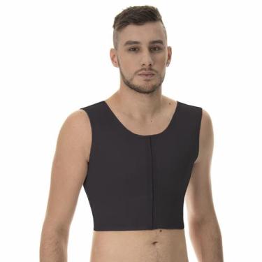Imagem de Cinta Ginecomastia Colete Pós-cirúrgico Curto Emana New Form, M, Preto