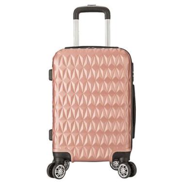 Imagem de Mala de Viagem Média Ac74 65x42x26 Em Abs C/ Rodinhas 360º Rosa Ouro -